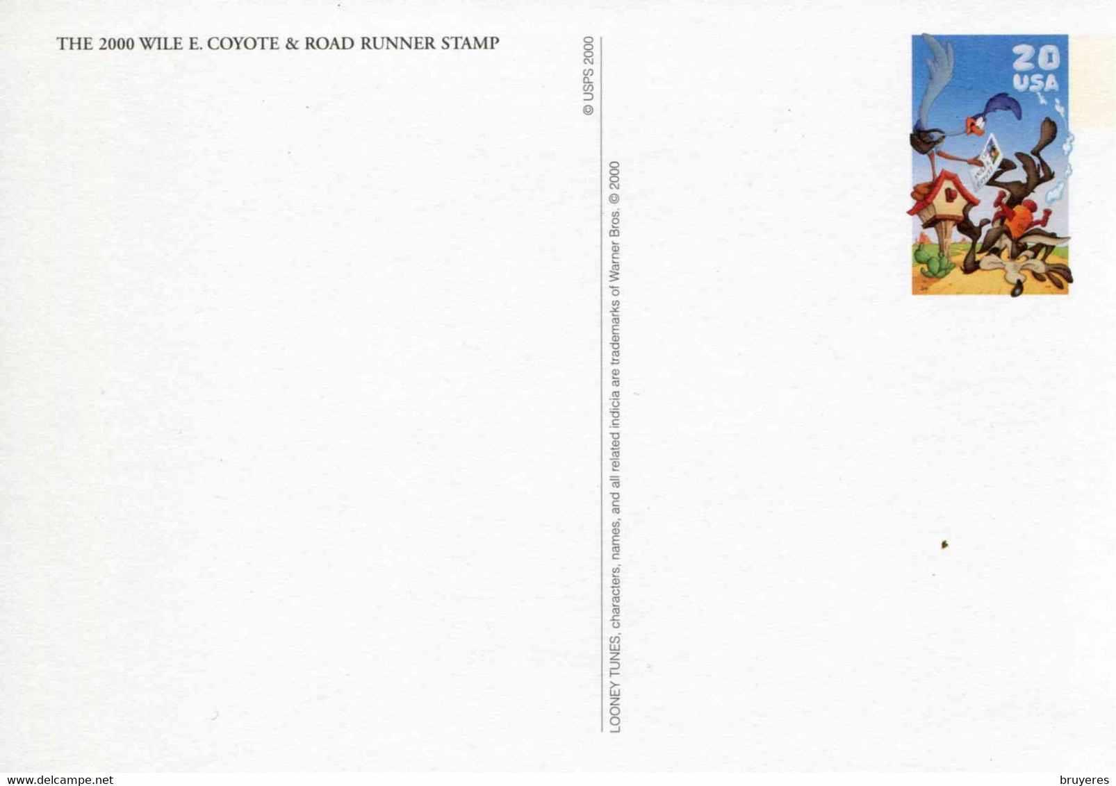 ENTIER POSTAL** De 2000 Des USA Sur CP Avec Timbre Et Illust. "WILE E. COYOTE & ROAD RUNNER" - 2001-10