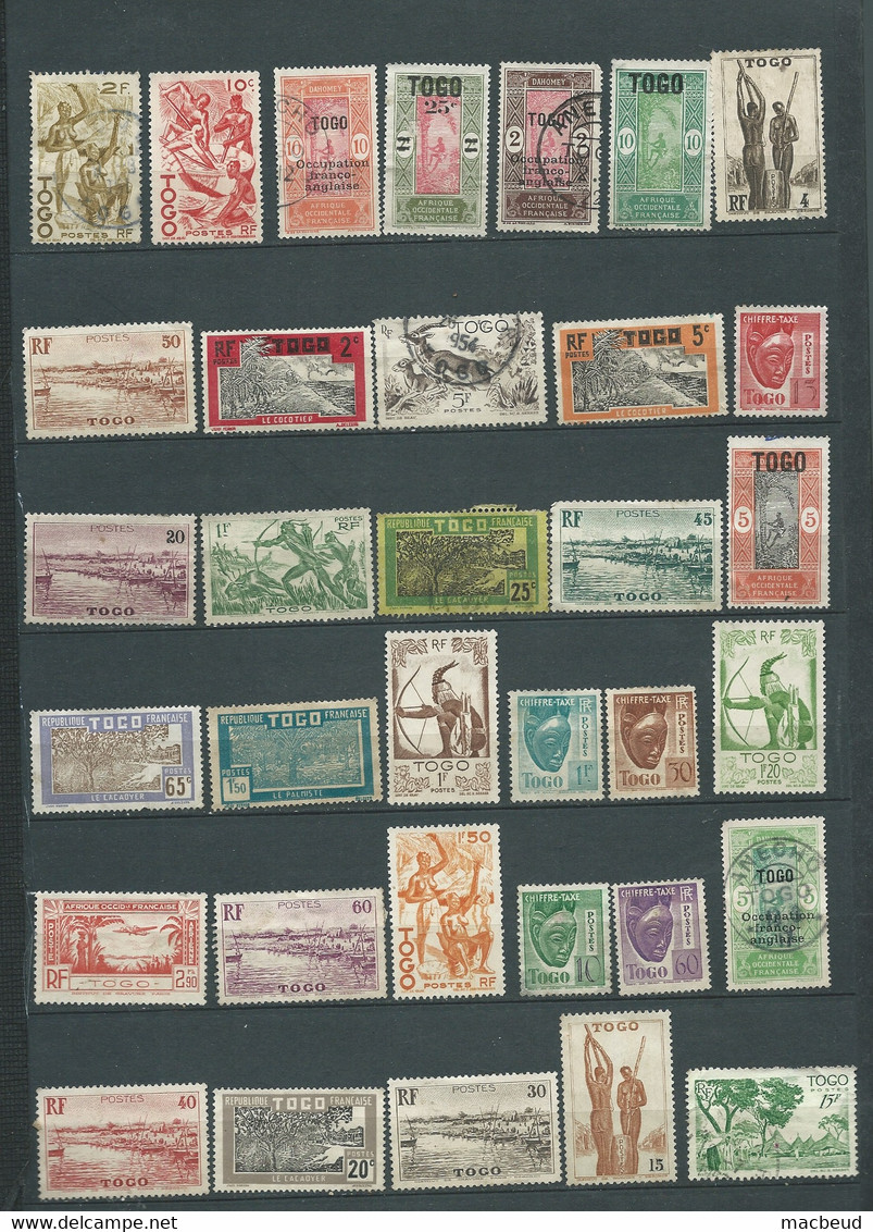 Togo  Lot 34 Timbres   Oblitérés Tous états  Periode Coloniale  - Pa 238 04 - Altri & Non Classificati