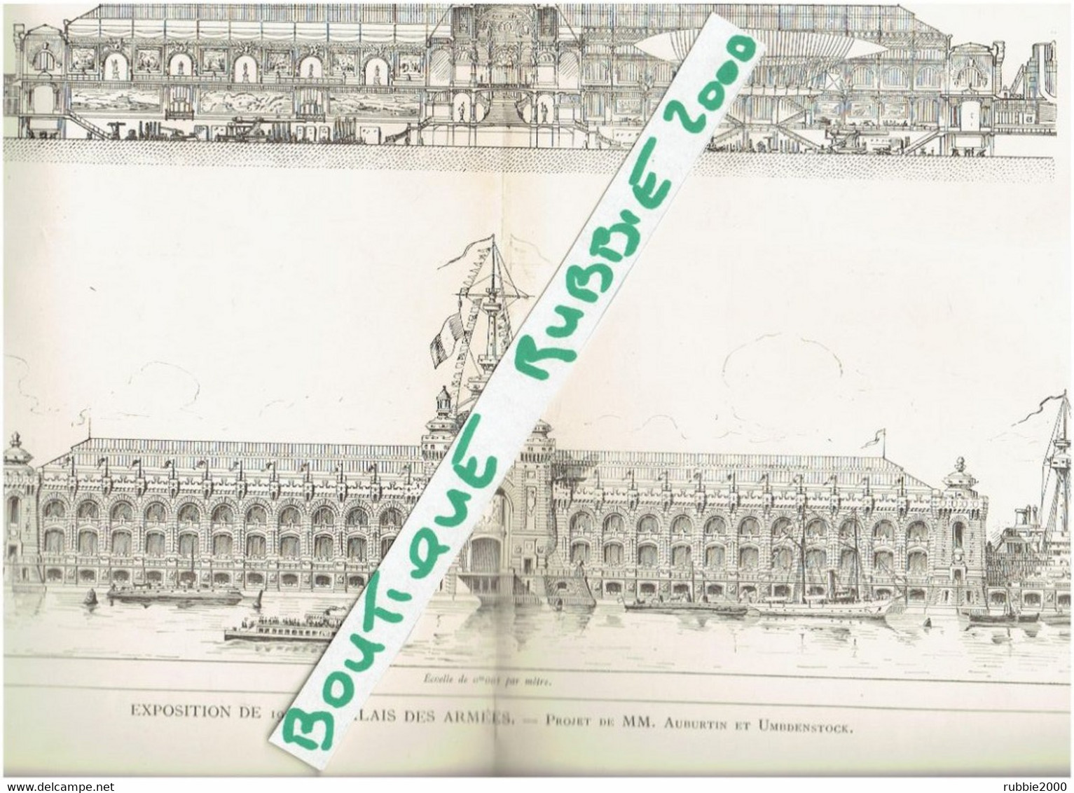 PLAN DESSIN 1897 PARIS 7° EXPOSITION UNIVERSELLE DE 1900 PALAIS DES ARMEES QUAI BRANLY ARCHITECTE - Parigi