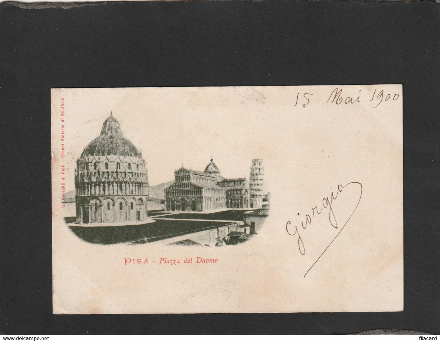 115910         Italia,   Pisa,  Piazza  Del  Duomo,   VGSB   1900 - Pisa