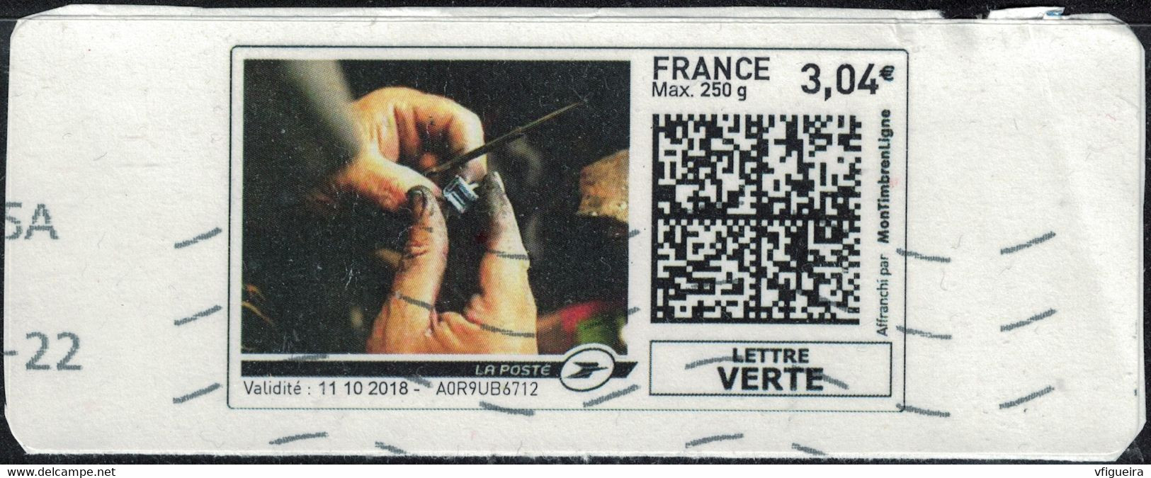 France Vignette Oblitérée Sur Fragment Used Mon Timbre En Ligne Métiers Manuels SU - Sonstige & Ohne Zuordnung