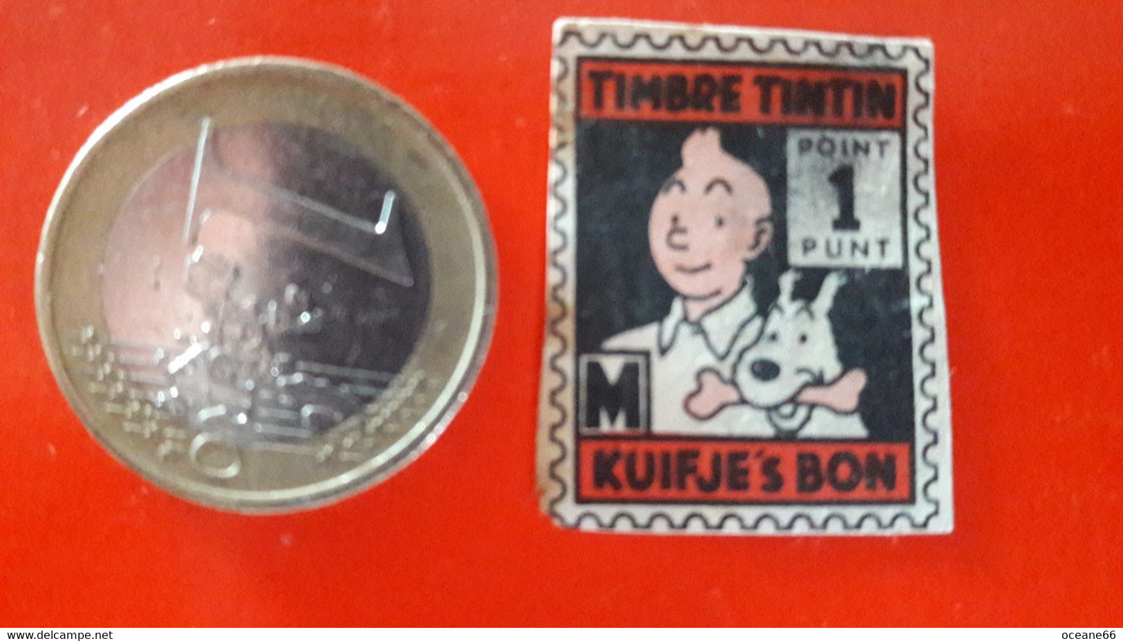 Chromo Timbre Tintin Kuifje's Bon 1 Point - Sammelbilder