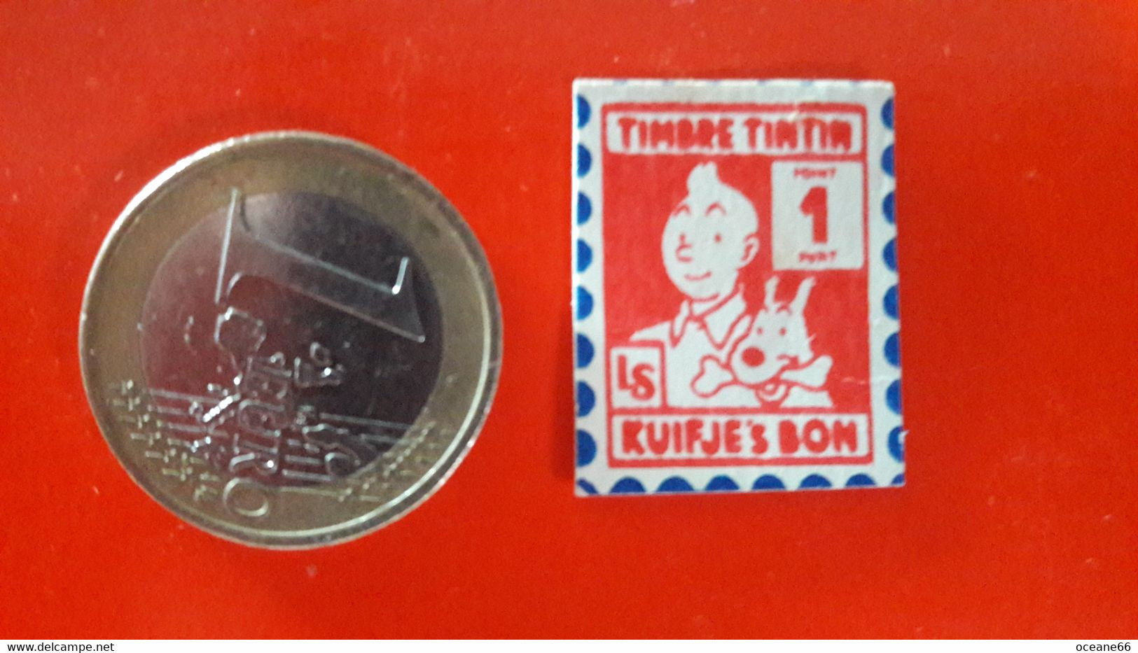 Chromo Timbre Tintin Kuifje's Bon 1 Point - Sammelbilder