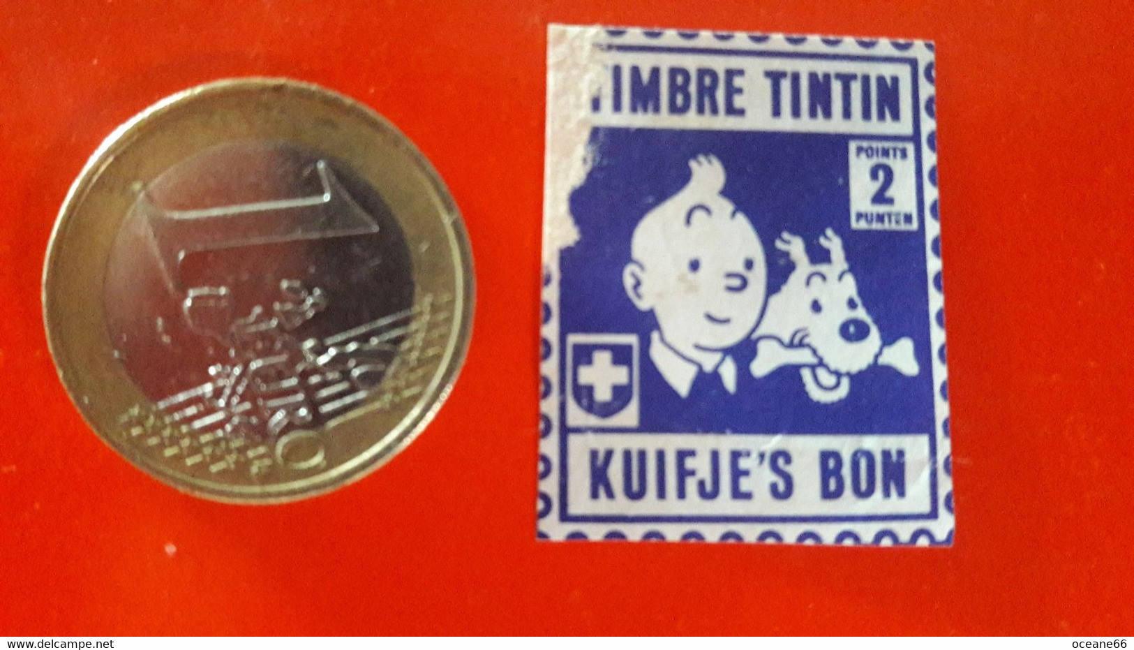 Chromo Timbre Tintin Kuifje's Bon 2 Points - Sammelbilder