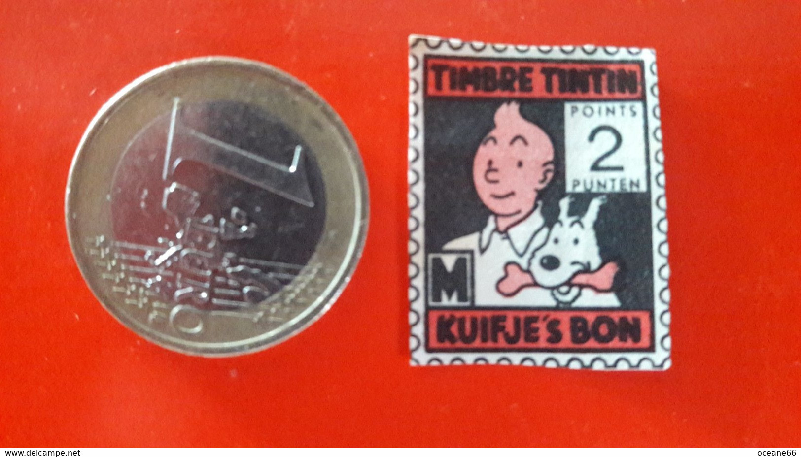 Chromo Timbre Tintin Kuifje's Bon 2 Points - Sammelbilder