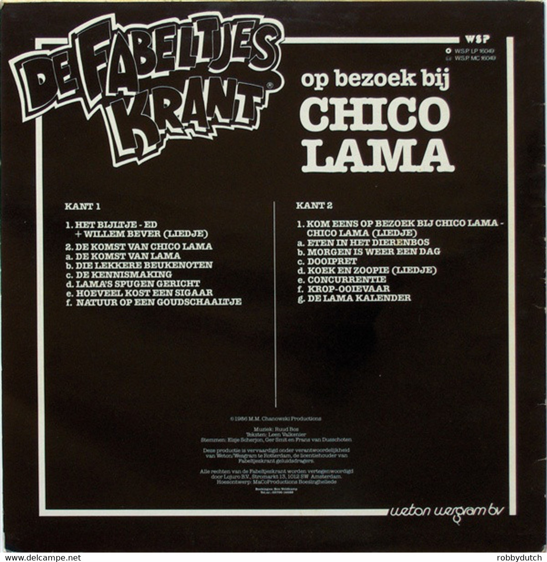 * LP *  DE FABELTJESKRANT - OP BEZOEK BIJ CHICO LAMA (Holland 1986) - Bambini
