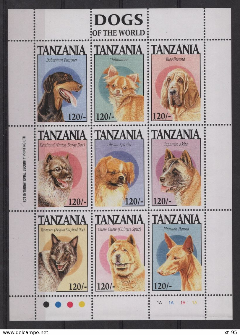 Tanzanie - N°1556 à 1564 - Faune - Chiens - Cote 6.75€ - ** Neuf Sans Charniere - Tanzanie (1964-...)