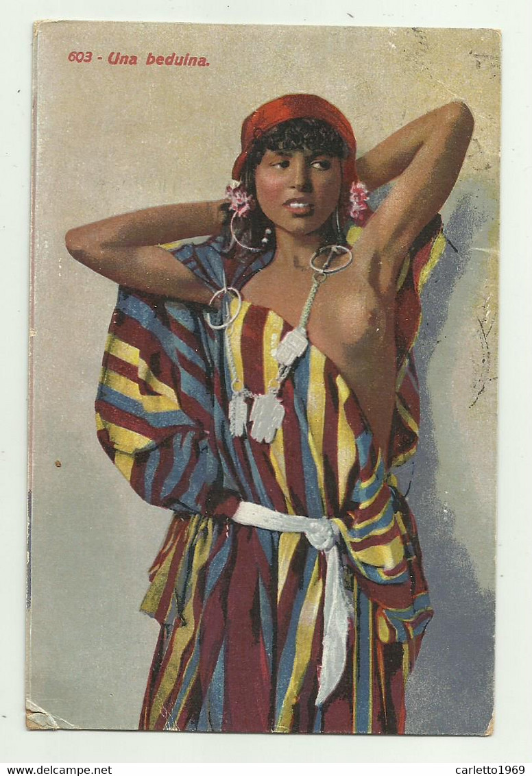 UNA BEDUINA - SPEDITA DA TRIPOLI 1921 - VIAGGIATA FP - Libya