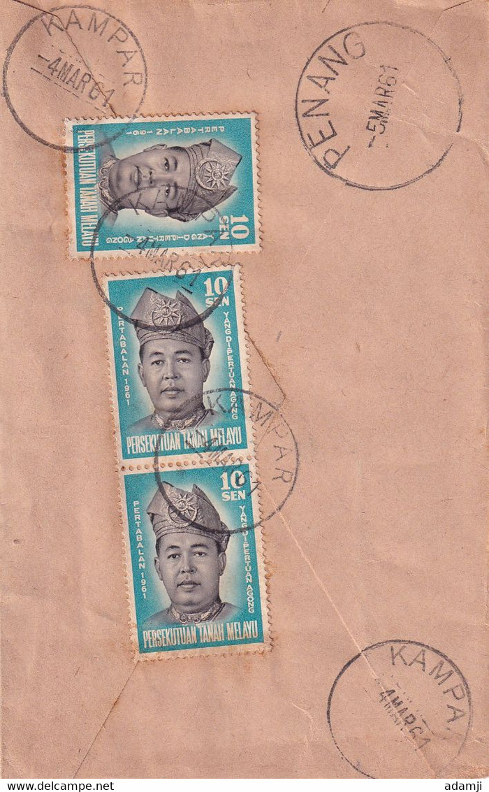 MALAYSIA (PEHANG) 1961 REGISTERED COVER. - Penang