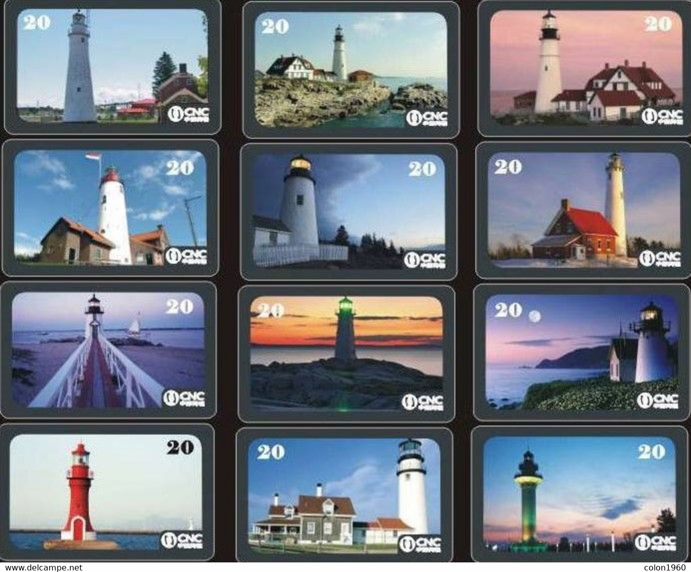 CHINA. FAROS - LIGHTHOUSES. SERIE OF 12 CARDS. CNC-NMG-07-13(1-12/12-12). (037) - Lighthouses