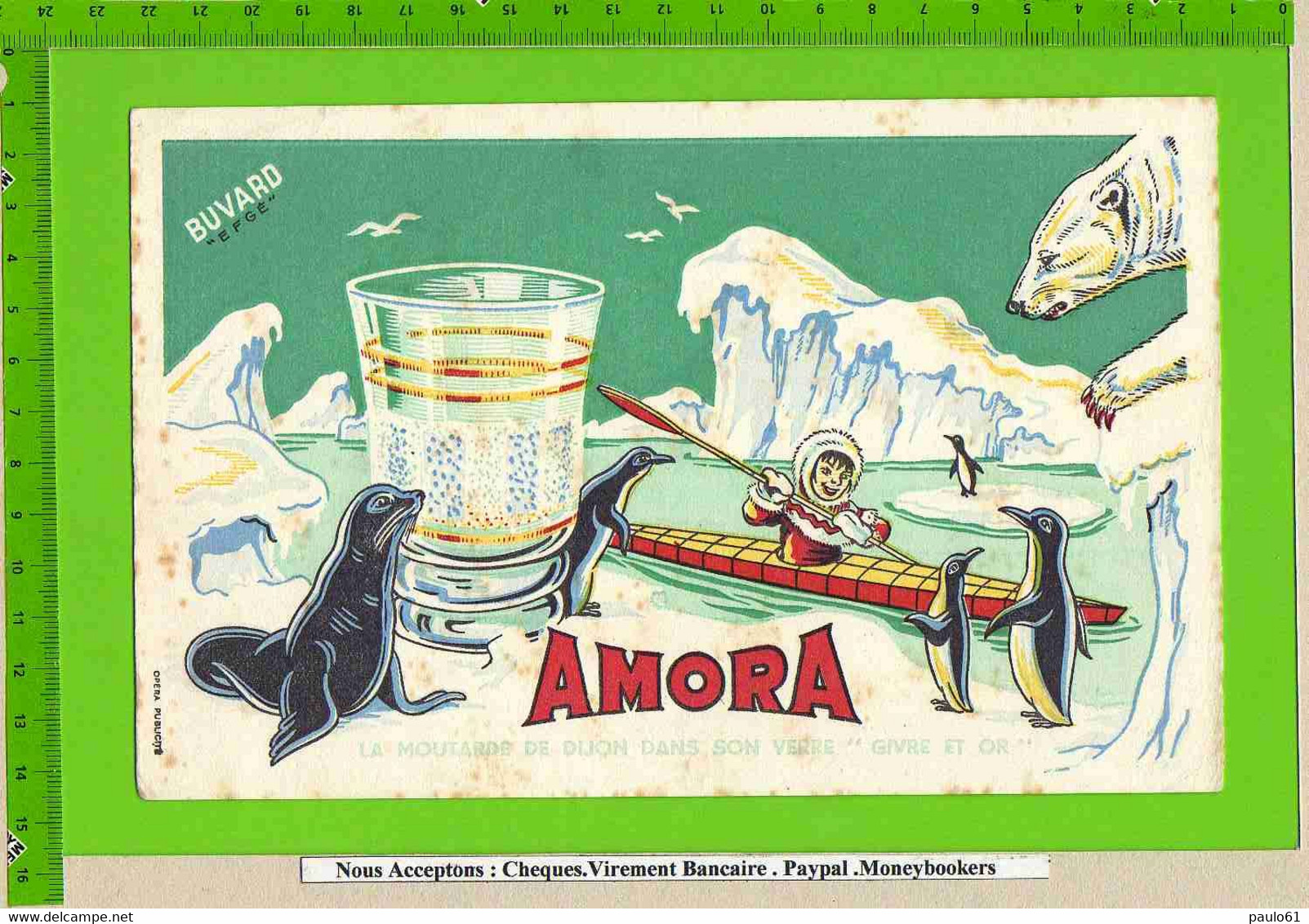 BUVARD : Moutardes AMORA De Dijon Phoque Esquimaux Iceberg   Ours - Mostaza