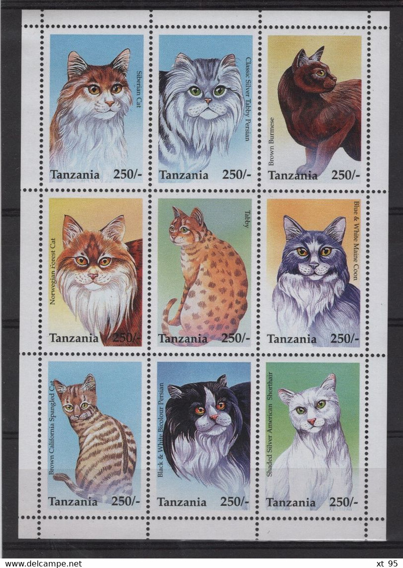 Tanzanie - N°1924 à 1932 - Faune - Chats - Cote 12.60€ - ** Neuf Sans Charniere - Tanzania (1964-...)