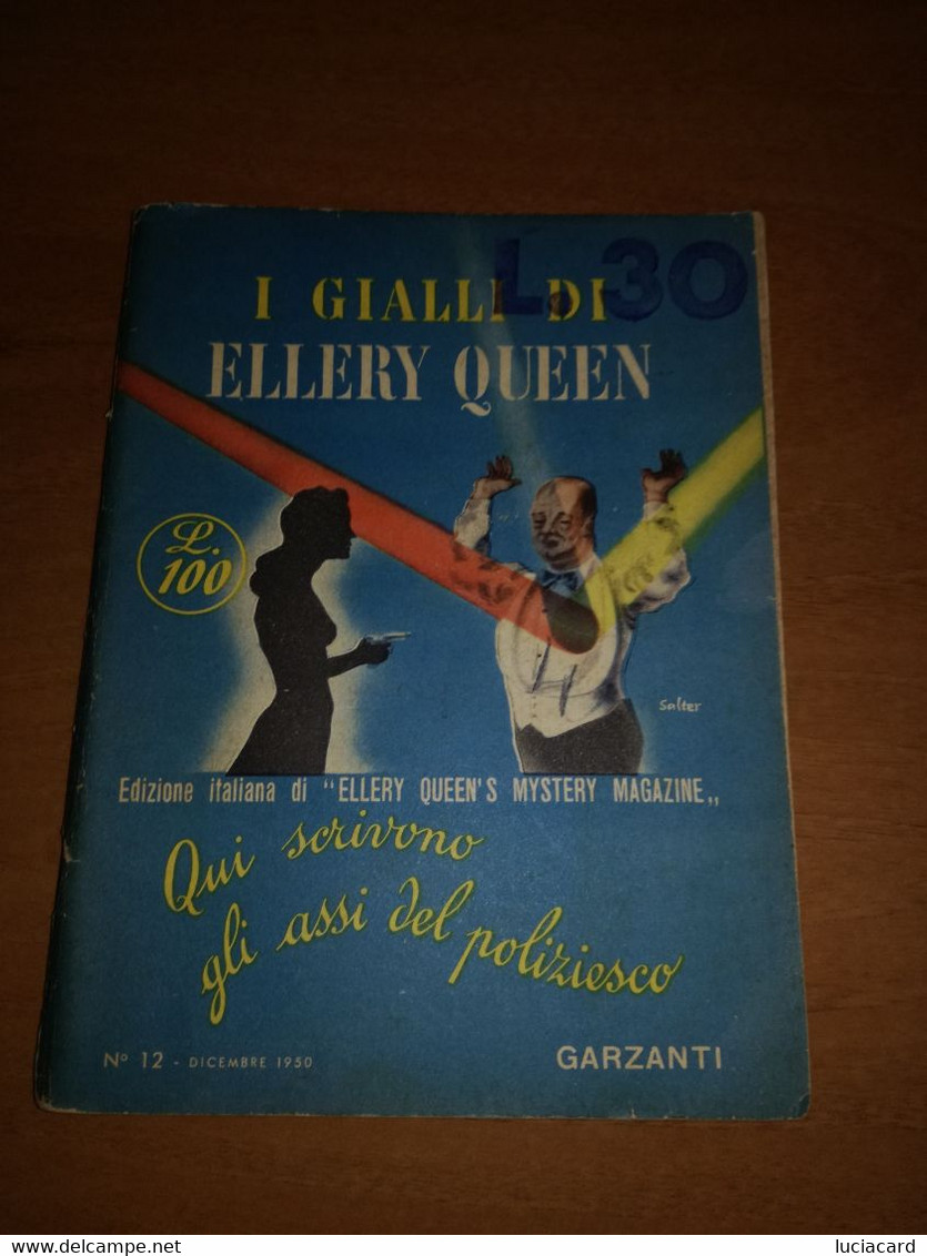 LIBRO I GIALLI DI ELLERY QUEEN N.12 DICEMBRE 1950 GARZANTI - Krimis