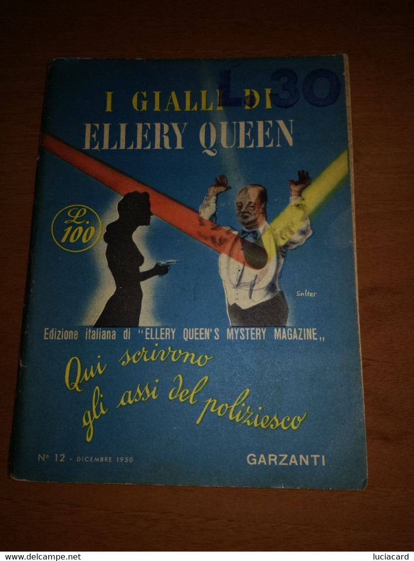 LIBRO I GIALLI DI ELLERY QUEEN N.12 DICEMBRE 1950 GARZANTI - Policiers Et Thrillers