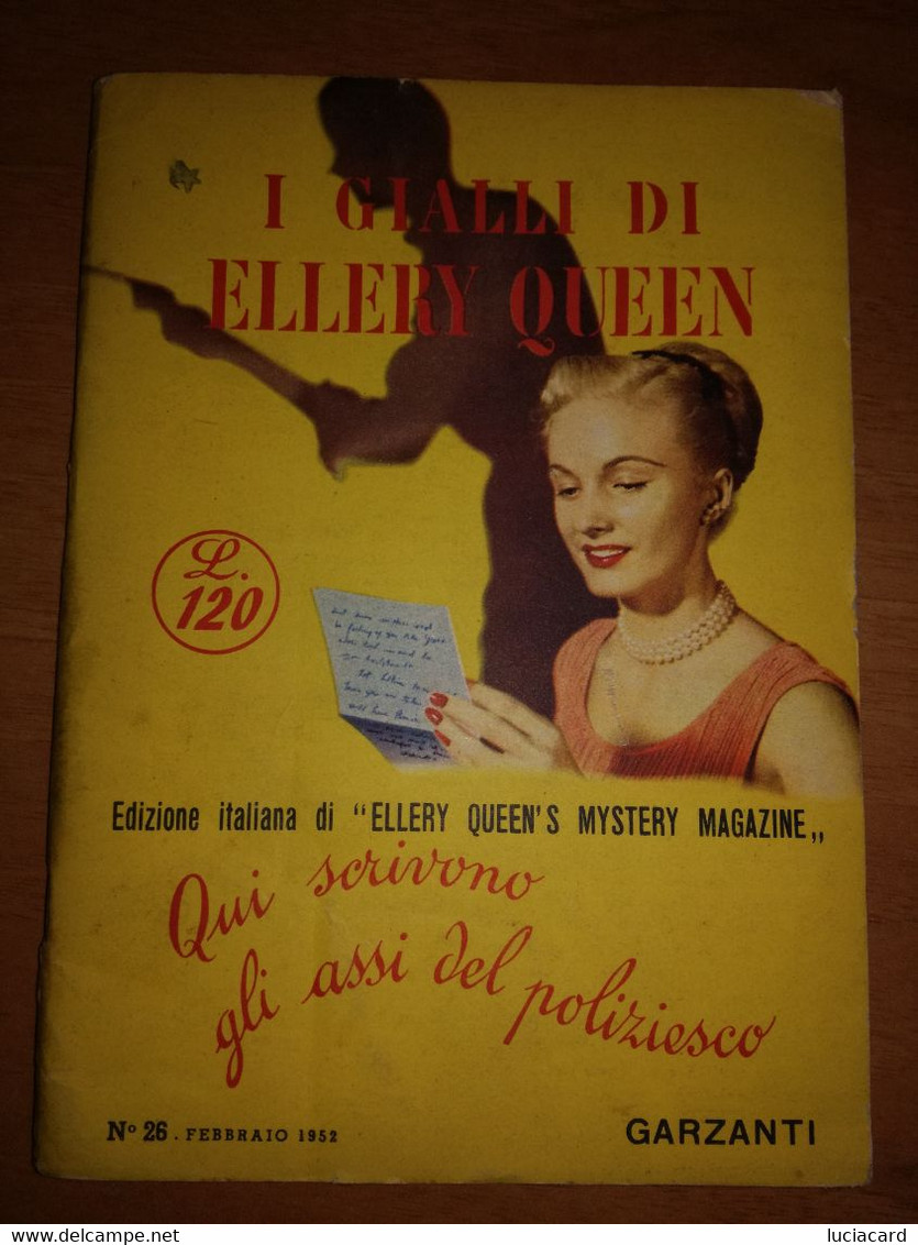 LIBRO I GIALLI DI ELLERY QUEEN N.26 FEBBRAIO 1952 GARZANTI - Thrillers
