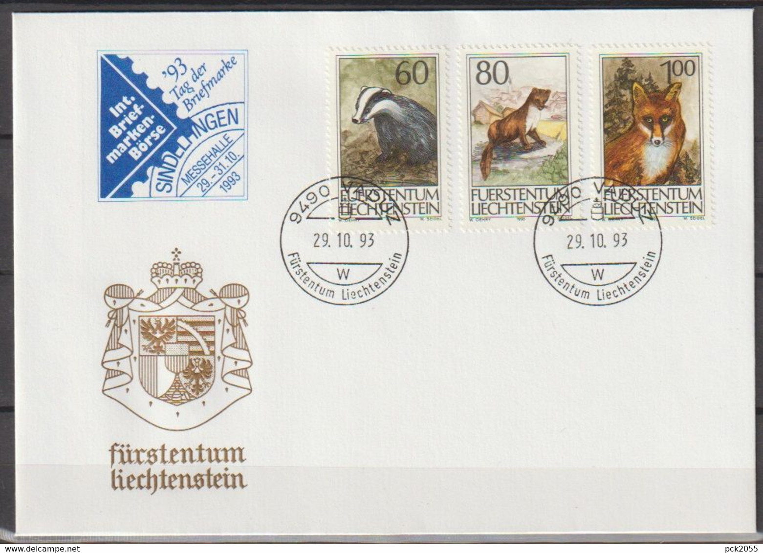 Lichtenstein  1993 MiNr.1066 - 1068 Jagdwesen Messe Sindelfingen( D 822 ) Günstige Versandkosten - Storia Postale