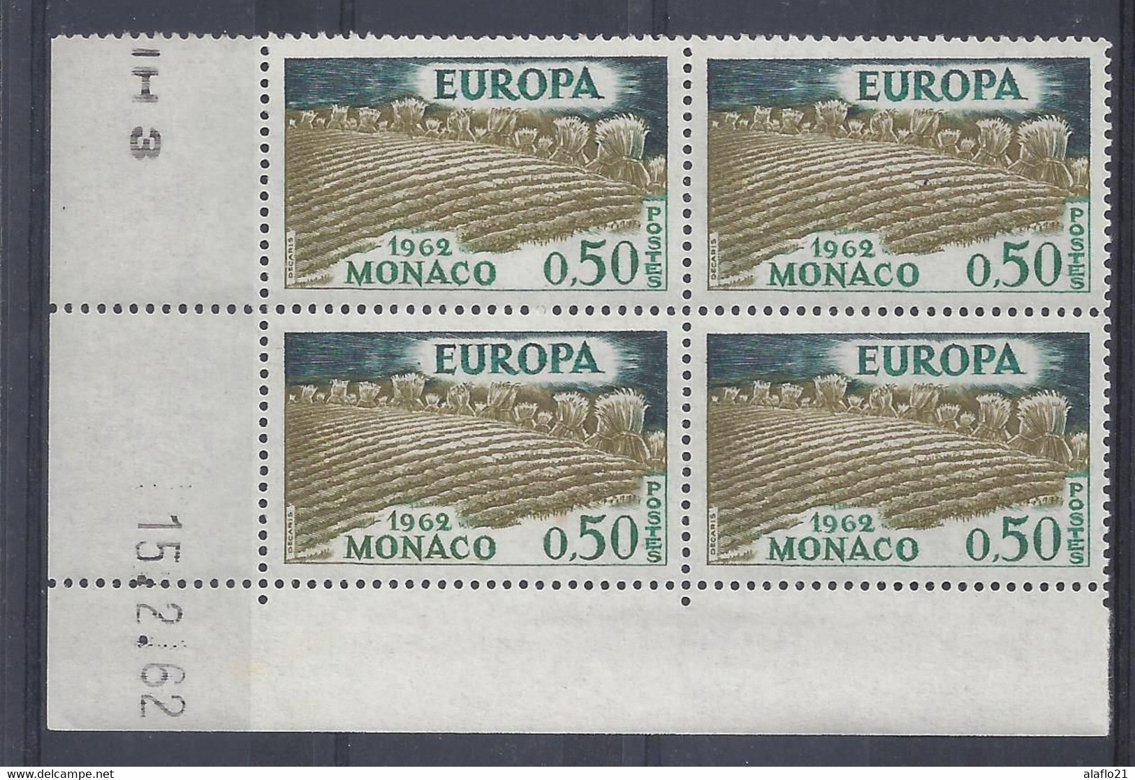 MONACO - N° 572 - EUROPA 1962 - Bloc De 4 COIN DATE - NEUF SANS CHARNIERE - 15/2/62 - Unused Stamps