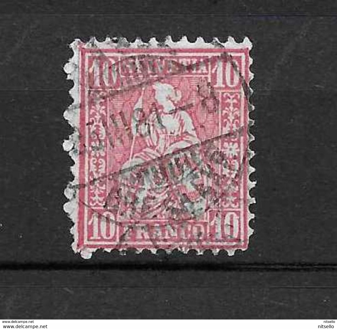 LOTE 1377  /// (C006)  SUIZA 1867   YVERT Nº: 51  // CATALOG/COTE: 8€ - Used Stamps