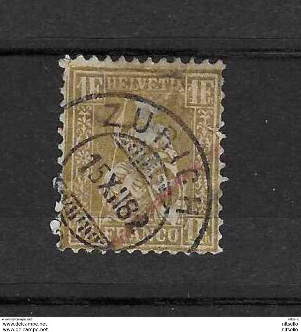 LOTE 1377  /// (C010)  SUIZA 1867   YVERT Nº: 57    CATALOG/COTE: 680€  ¡¡¡ LIQUIDACION - JE LIQUIDE !!! - Oblitérés