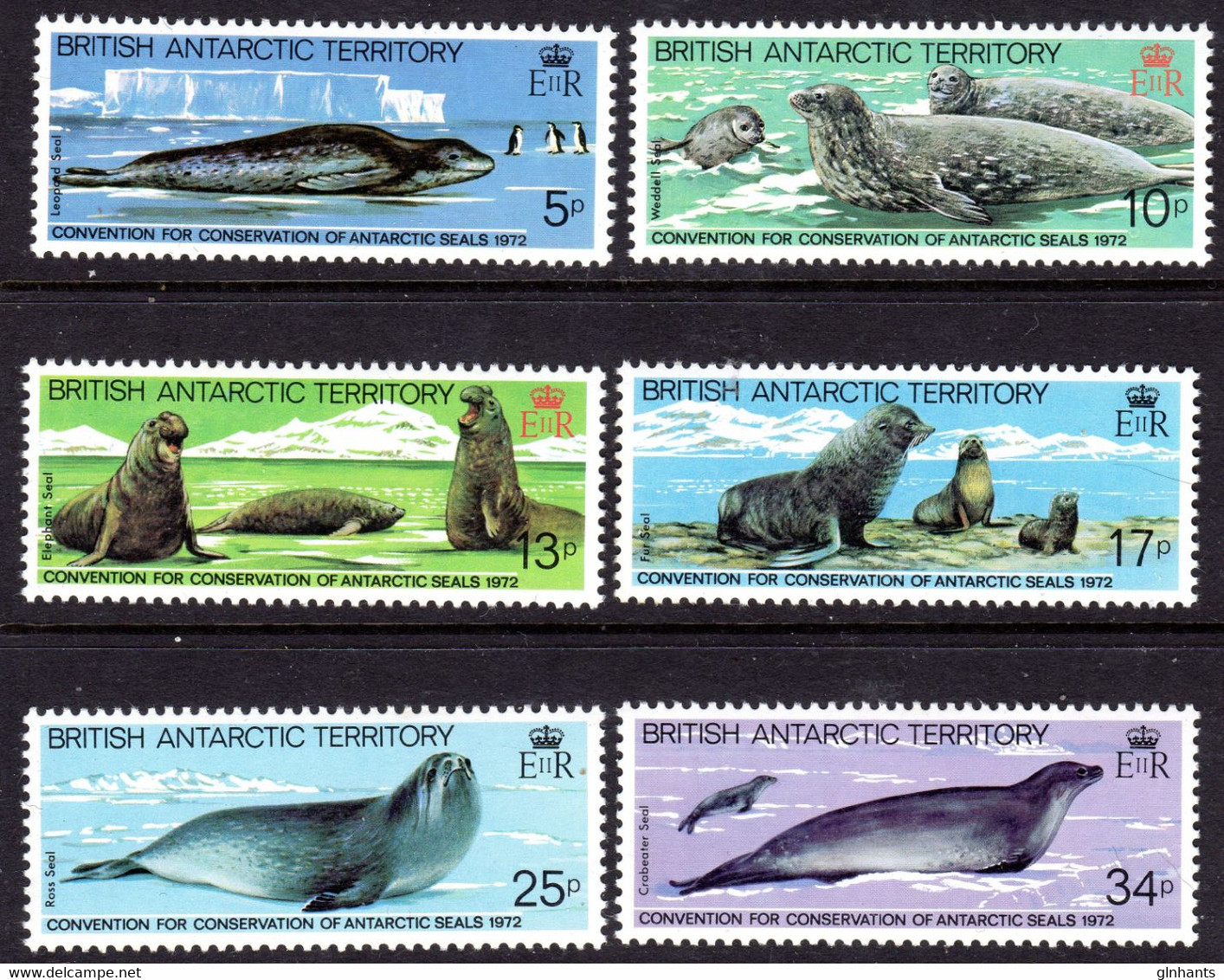 BRITISH ANTARCTIC TERRITORY BAT - 1983 SEAL CONSERVATION ANNIVERSARY SET (6V) FINE MNH ** SG 113-118 - Unused Stamps