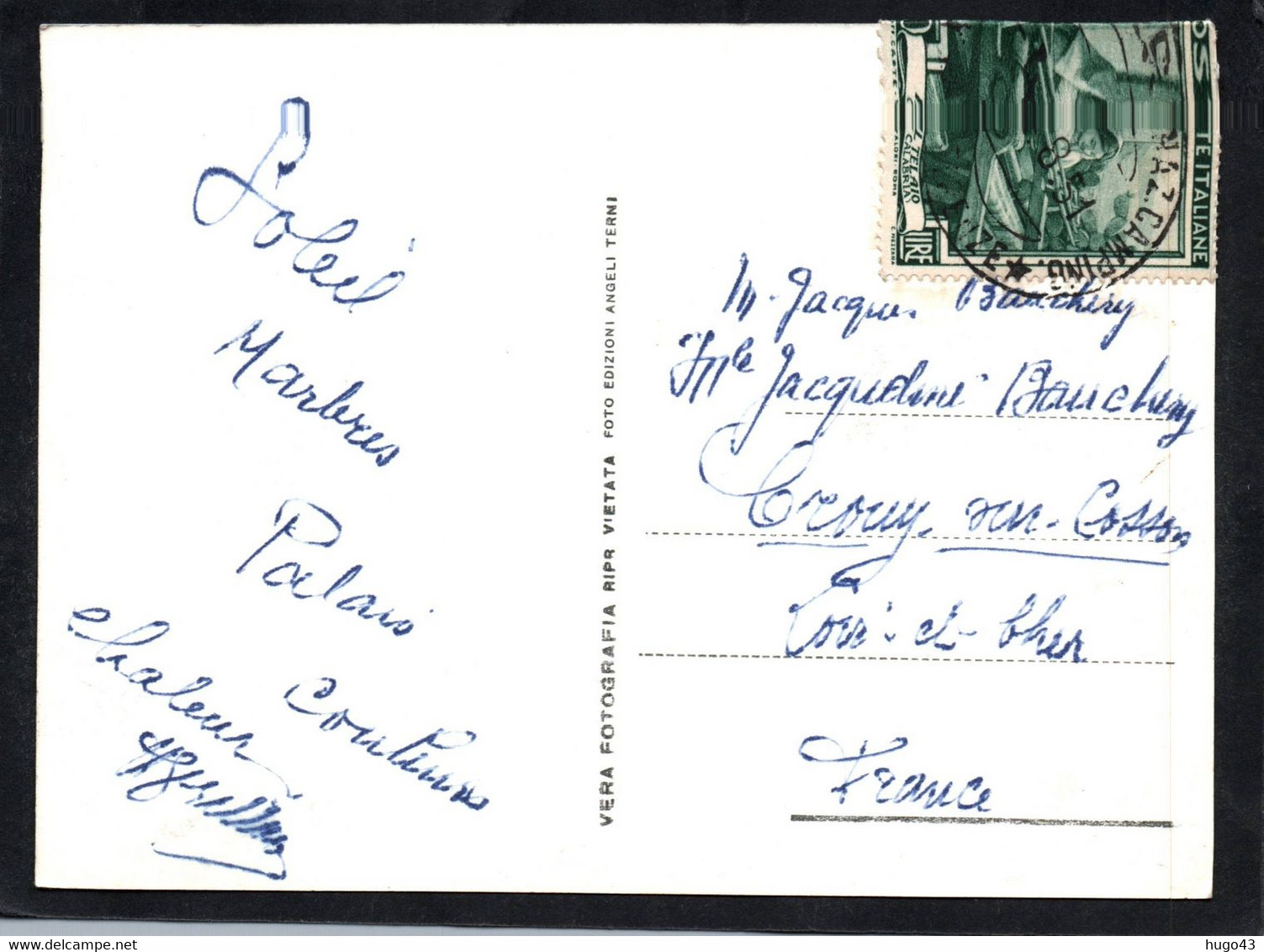 (RECTO / VERSO) PISA EN 1955 - CAMPANILE - BEAU TIMBRE ET CACHET - FORMAT CPA - Pisa