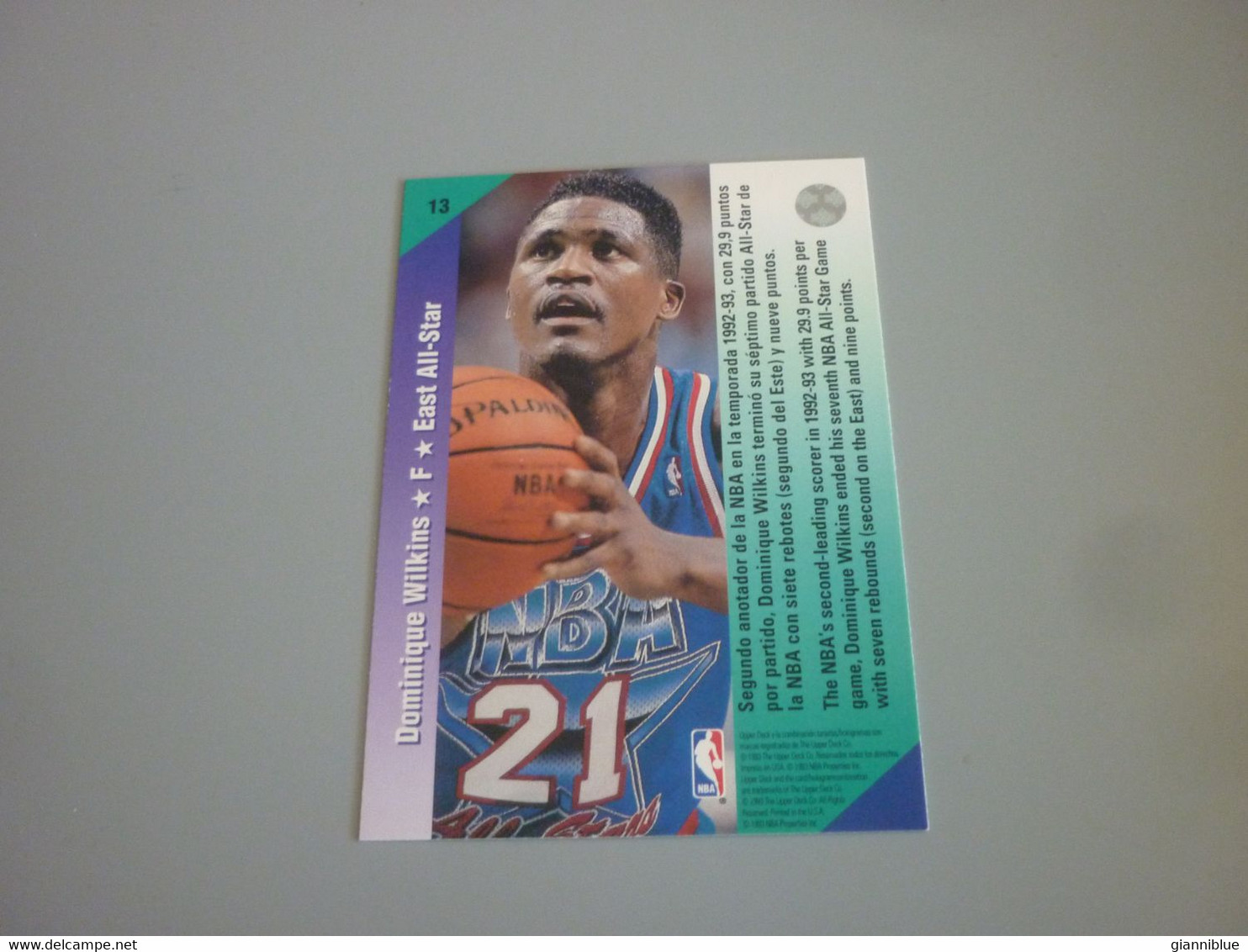 Dominique Wilkins East All Star Game Basketball Upper Deck 1992-93 Spanish Edition Trading Card #13 - 1990-1999