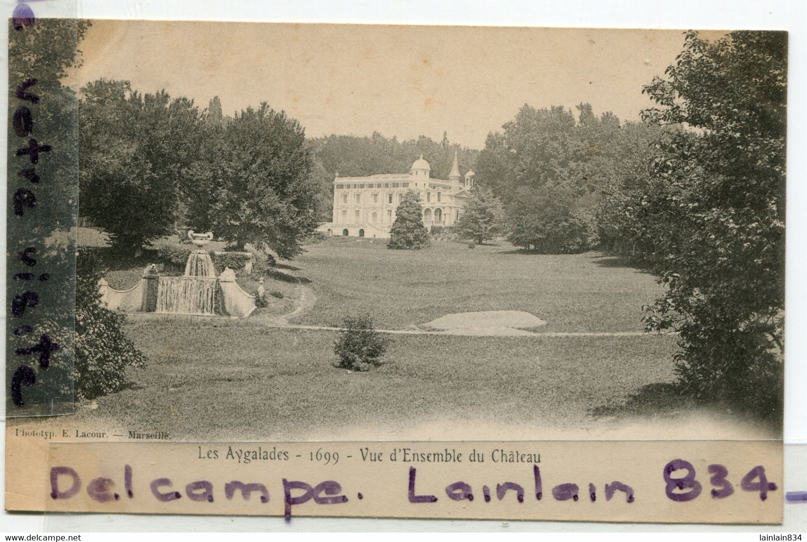 - 1699 - Les Aygalades - ( B D R) - MARSEILLE, Vue D'ensemble Du Château, Précurseur, Non écrite, TTBE, Scans. - Nordbezirke, Le Merlan, Saint-Antoine