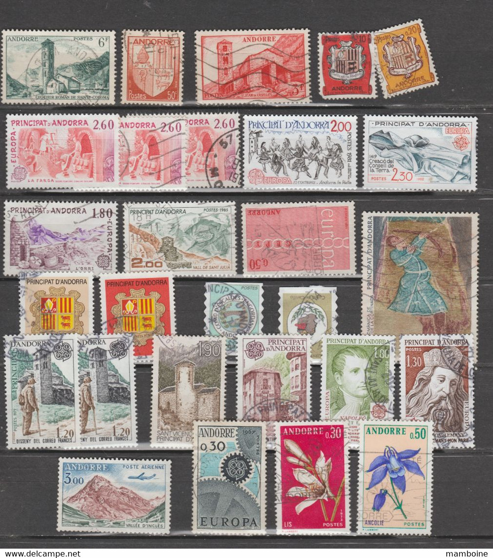 ANDORRE ~  Lot De 28 Valeurs Oblitérés - Collections