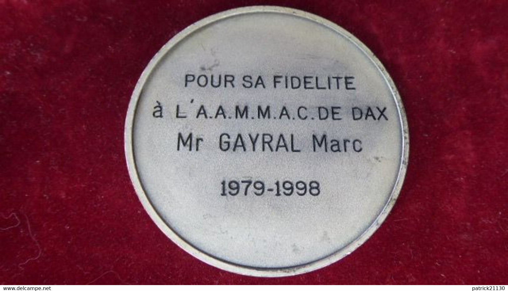 MEDAILLE ANCRE MARINE DECERNEE DAX 1998 - Professionnels / De Société