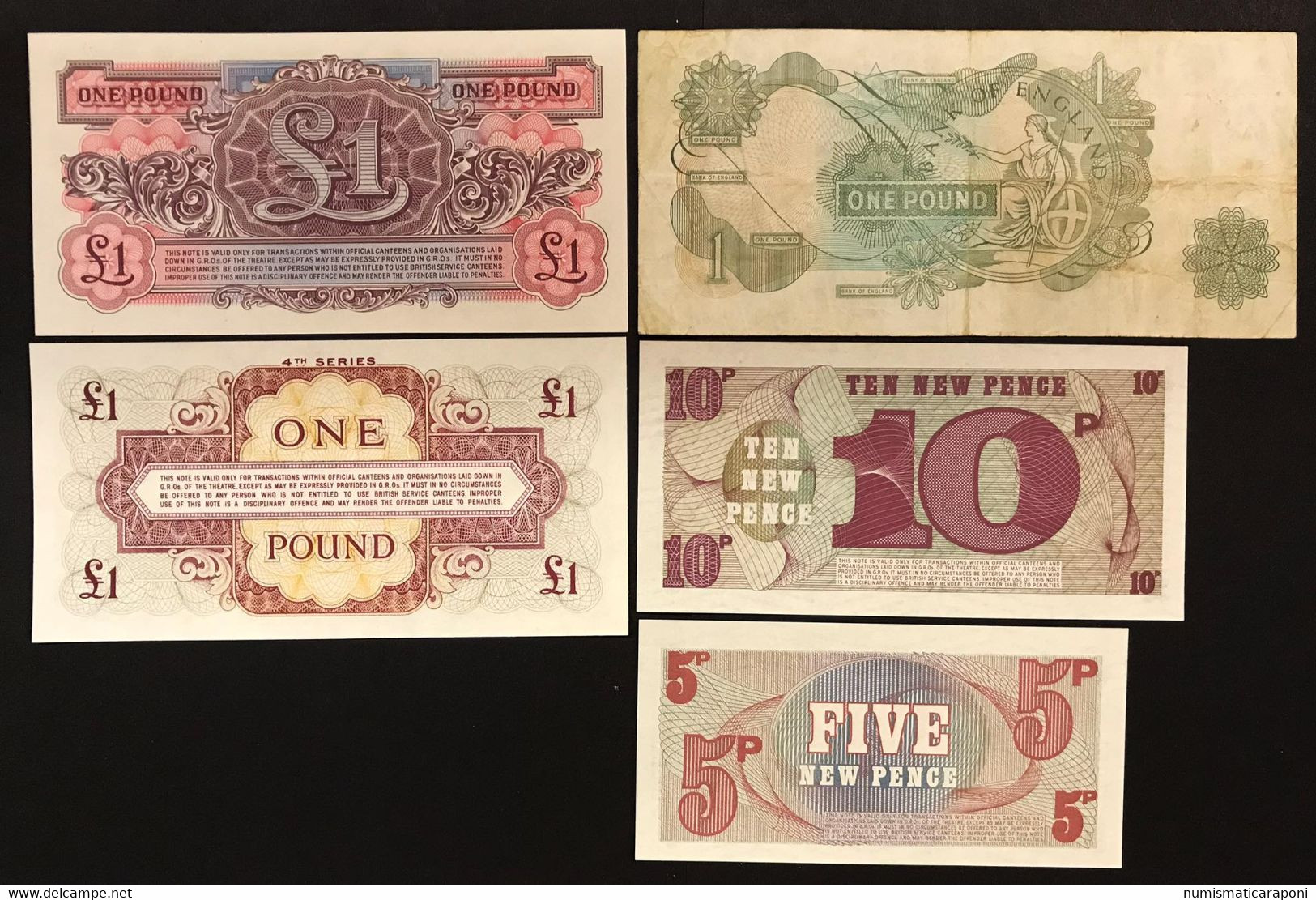 Gran Bretagna Great Britain 5 Banconote 5 Notes Lotto.4005 - Collections