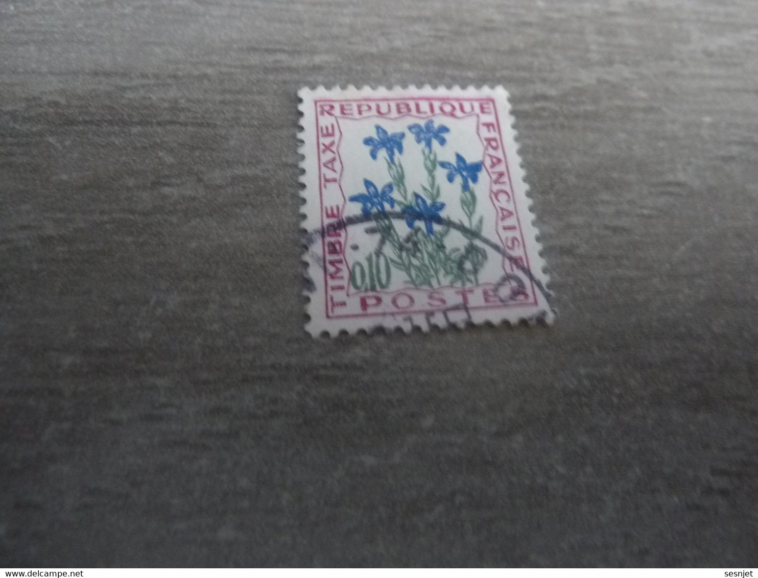 Fleurs Des Champs - Gentiane - 10c. - Yt Taxe 96 - Carmin, Vert Et Outremer - Oblitéré - Année 1964 - - 1960-.... Oblitérés