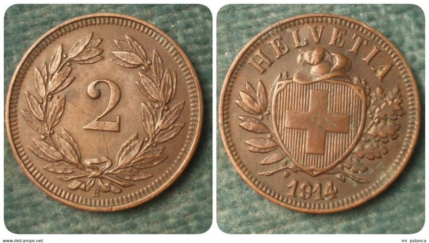 M_p> Svizzera 2 Rappen 1914 Rame - 2 Centimes / Rappen