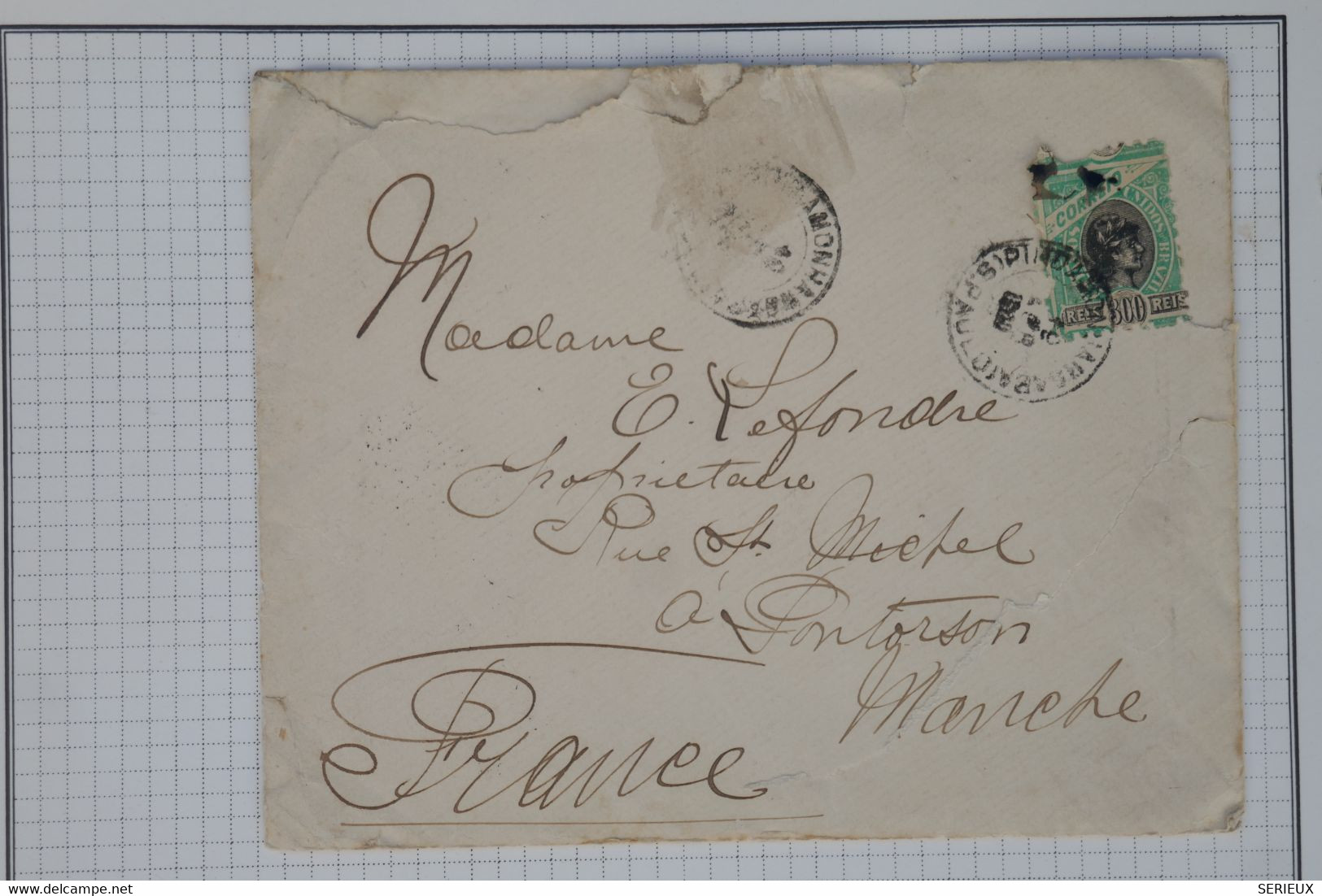 BB2 BRESIL   BELLE  LETTRE  ++ 1900++   A  PONTORSON FRANCE    +++AFF.   INTERESSANT - Covers & Documents