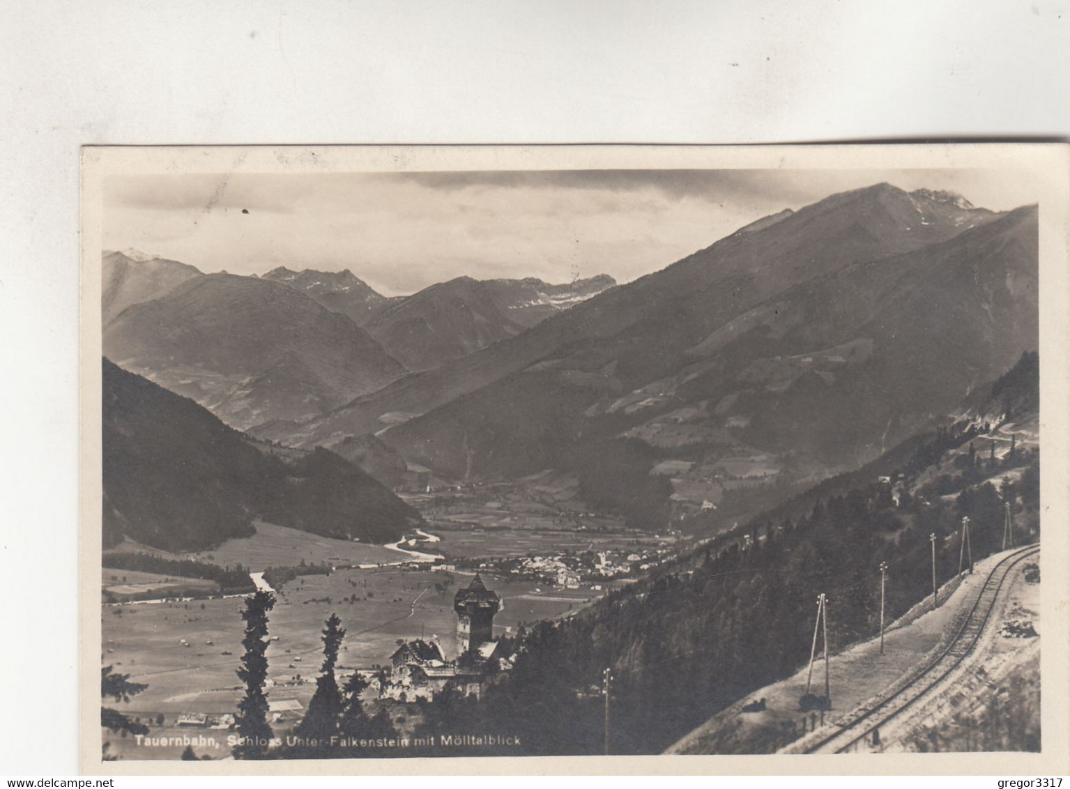 B5430) TAUERNBAHN - Schloss Unter Falkenstein Mit Mölltalblick Und Schienen Der Bahnstrecke ALT 1926 - Obervellach