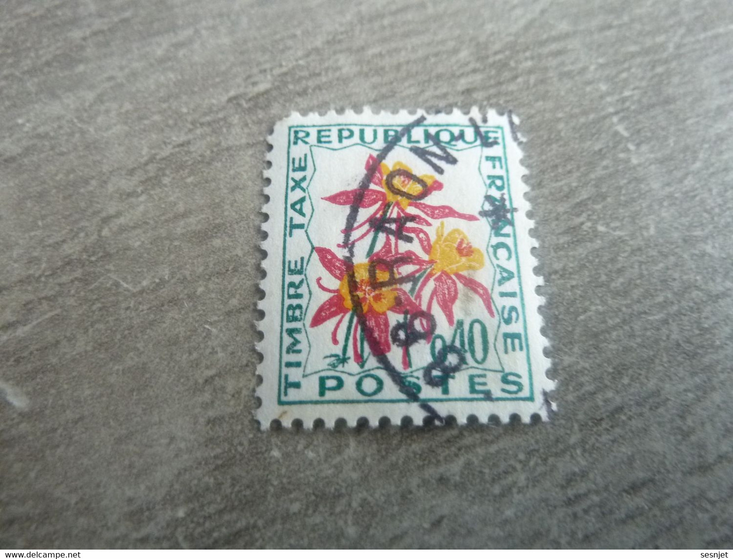 Fleurs Des Champs - Ancolie - 40c. - Yt Taxe 100 - Jaune, Rouge Et Vert Foncé - Oblitéré - Année 1964 - - 1960-.... Gebraucht