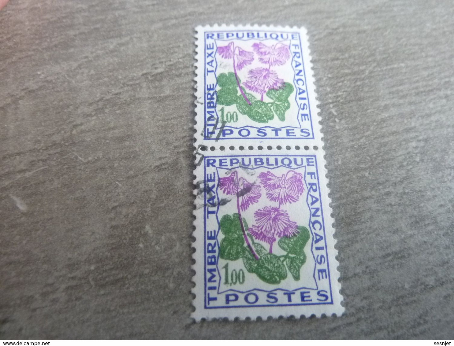 Fleurs Des Champs - Soldanelle Des Alpes - 1f. - Yt Taxe 102 - Outremer, Vert Et Lilas - Double Oblitérés - Année 1964 - - 1960-.... Afgestempeld