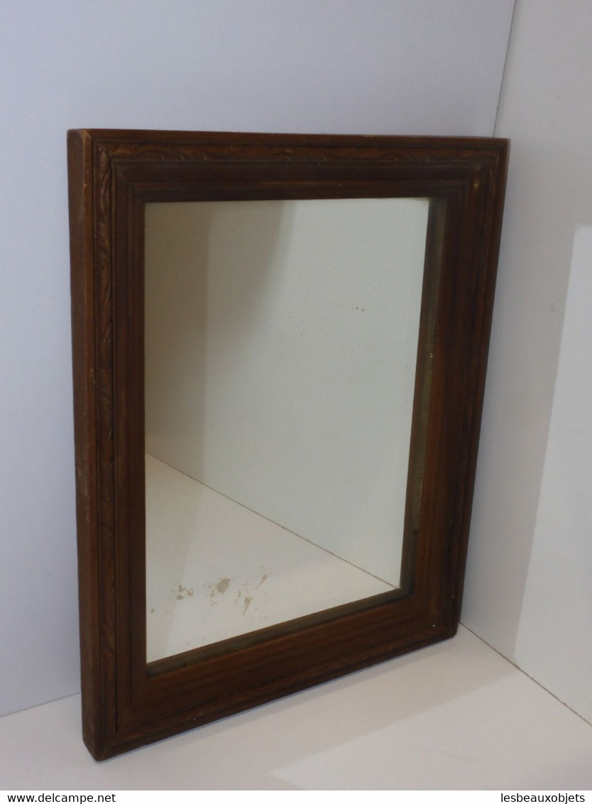 *JOLIE ANCIENNE GLACE MURALE CADRE BOIS DECO MIROIR COLLECTION DECO VITRINE    E - Miroirs