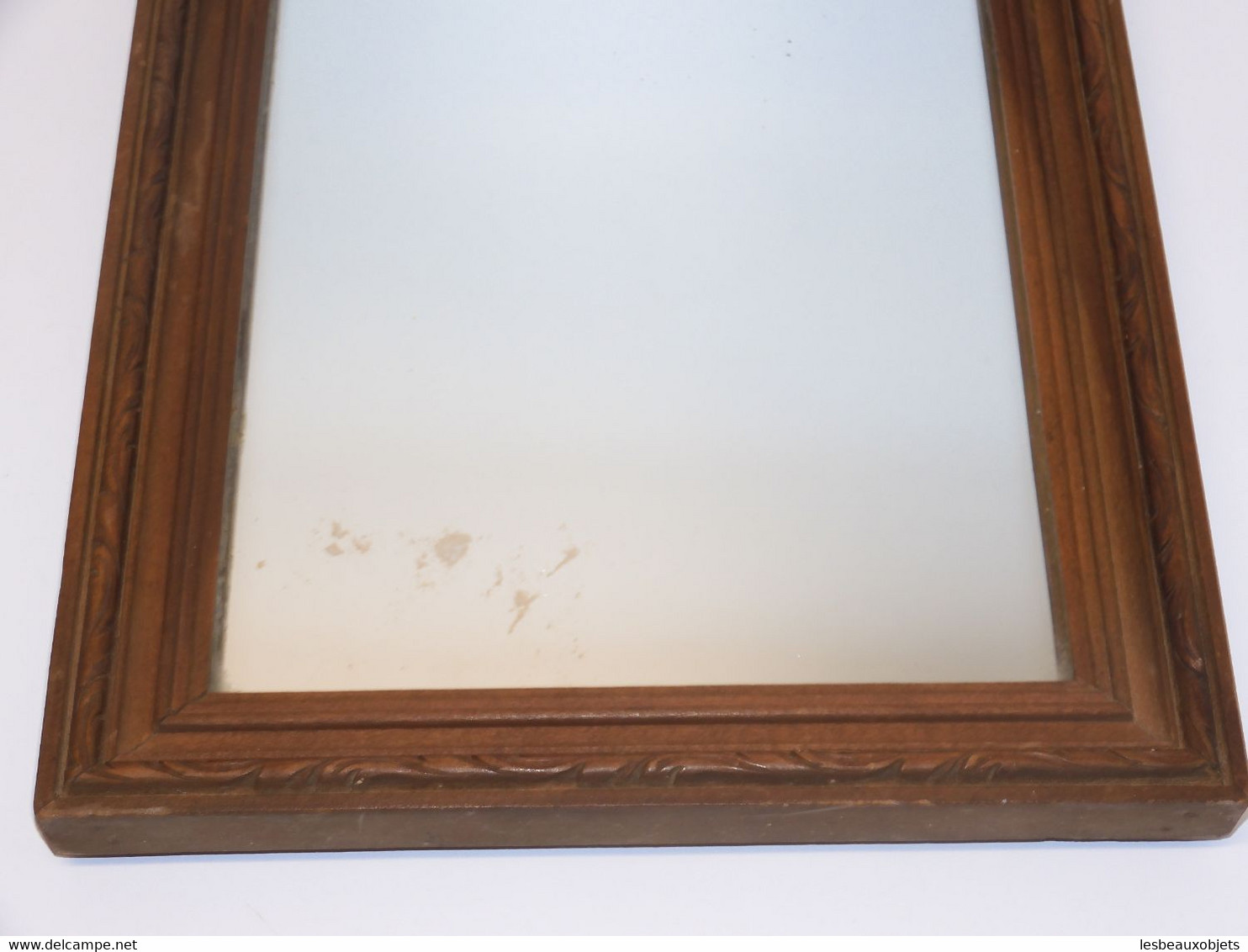 *JOLIE ANCIENNE GLACE MURALE CADRE BOIS DECO MIROIR COLLECTION DECO VITRINE    E - Miroirs