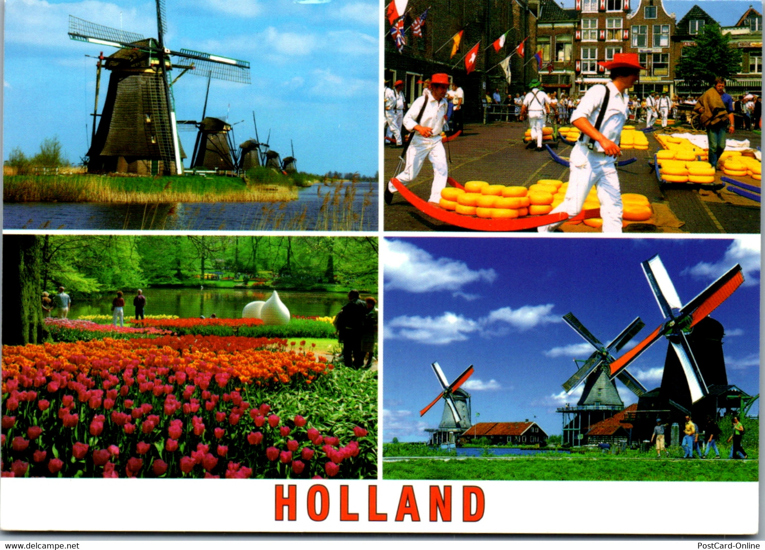36409 - Niederlande - Kinderdijk , Alkmaar , Keukenhof , Zaanse Schans , Mehrbildkarte , Windmühle - Gelaufen 2008 - Kinderdijk
