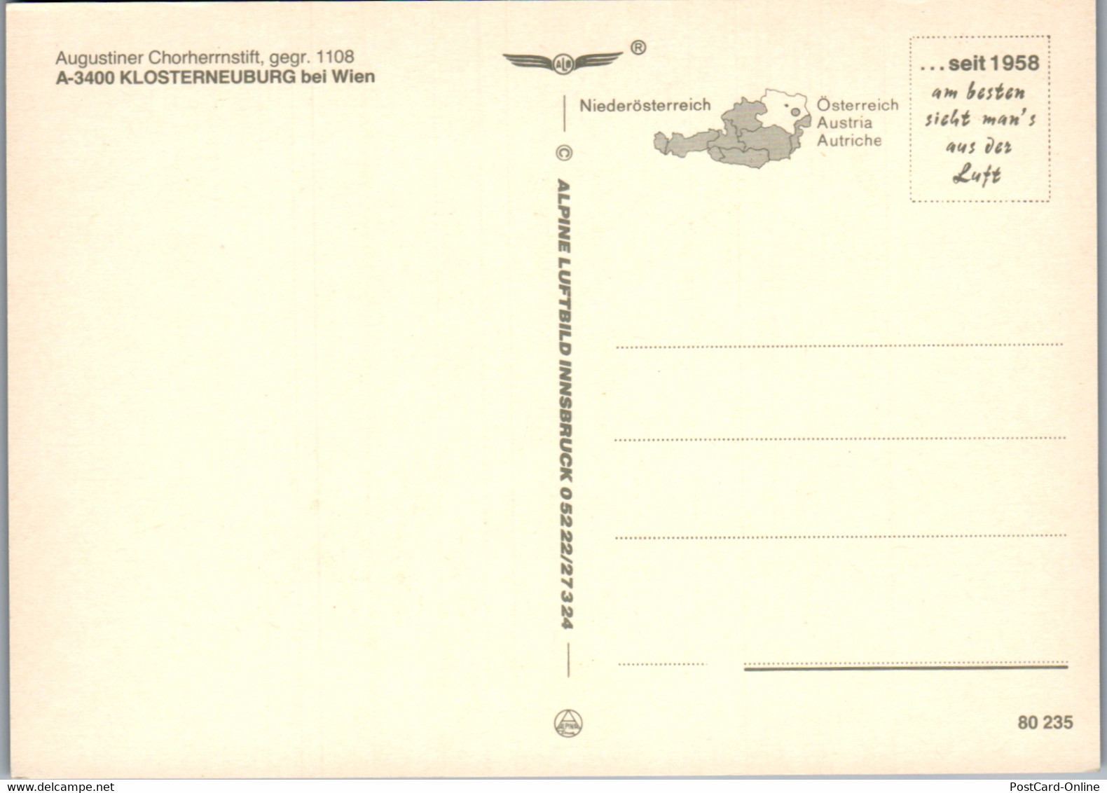 36420 - Niederösterreich - Klosterneuburg , Augustiner Chorherrnstift , Stift - Nicht Gelaufen - Klosterneuburg