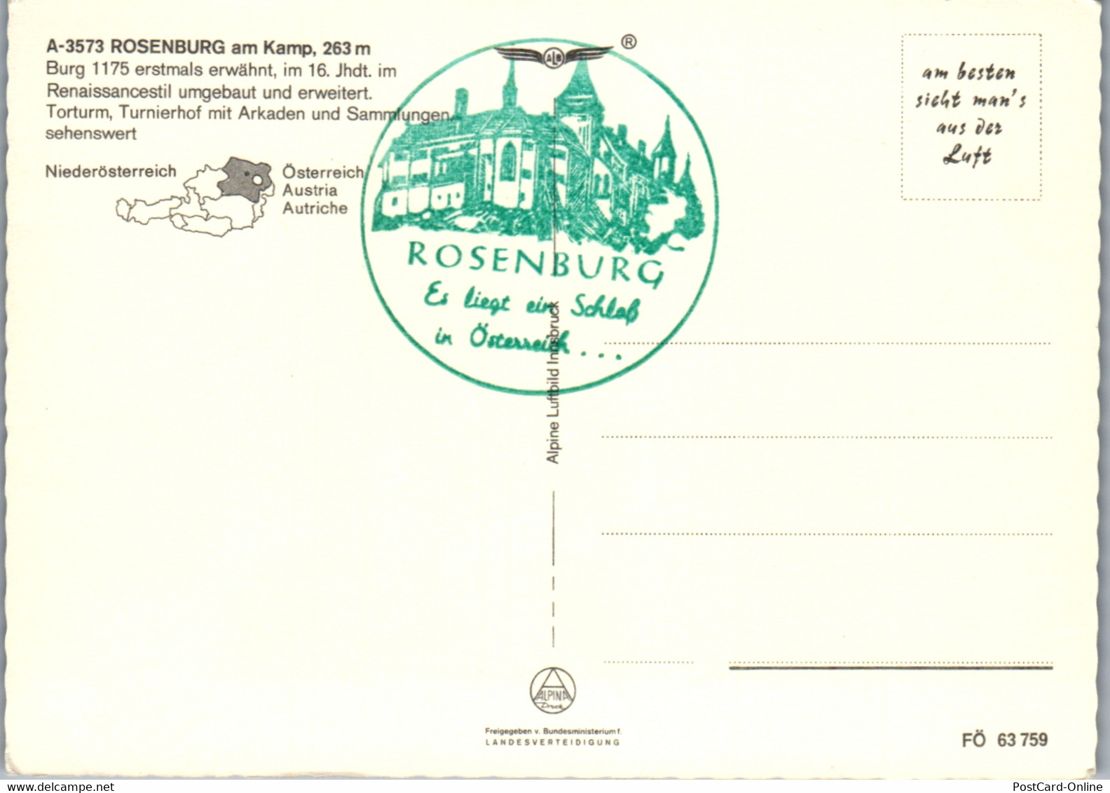 36438 - Niederösterreich - Rosenburg Am Kamp , Burg - Nicht Gelaufen - Rosenburg