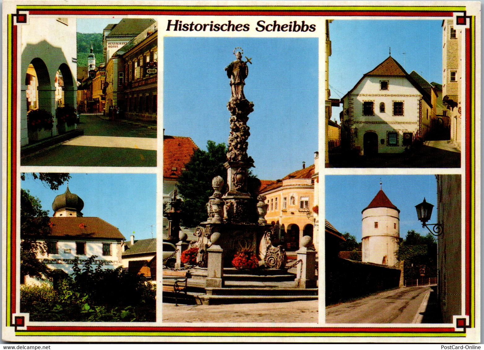 36449 - Niederösterreich - Scheibbs , Hauptstraße , Nepomuk Säule , Wehrturm , Karthäusergasse - Nicht Gelaufen - Scheibbs