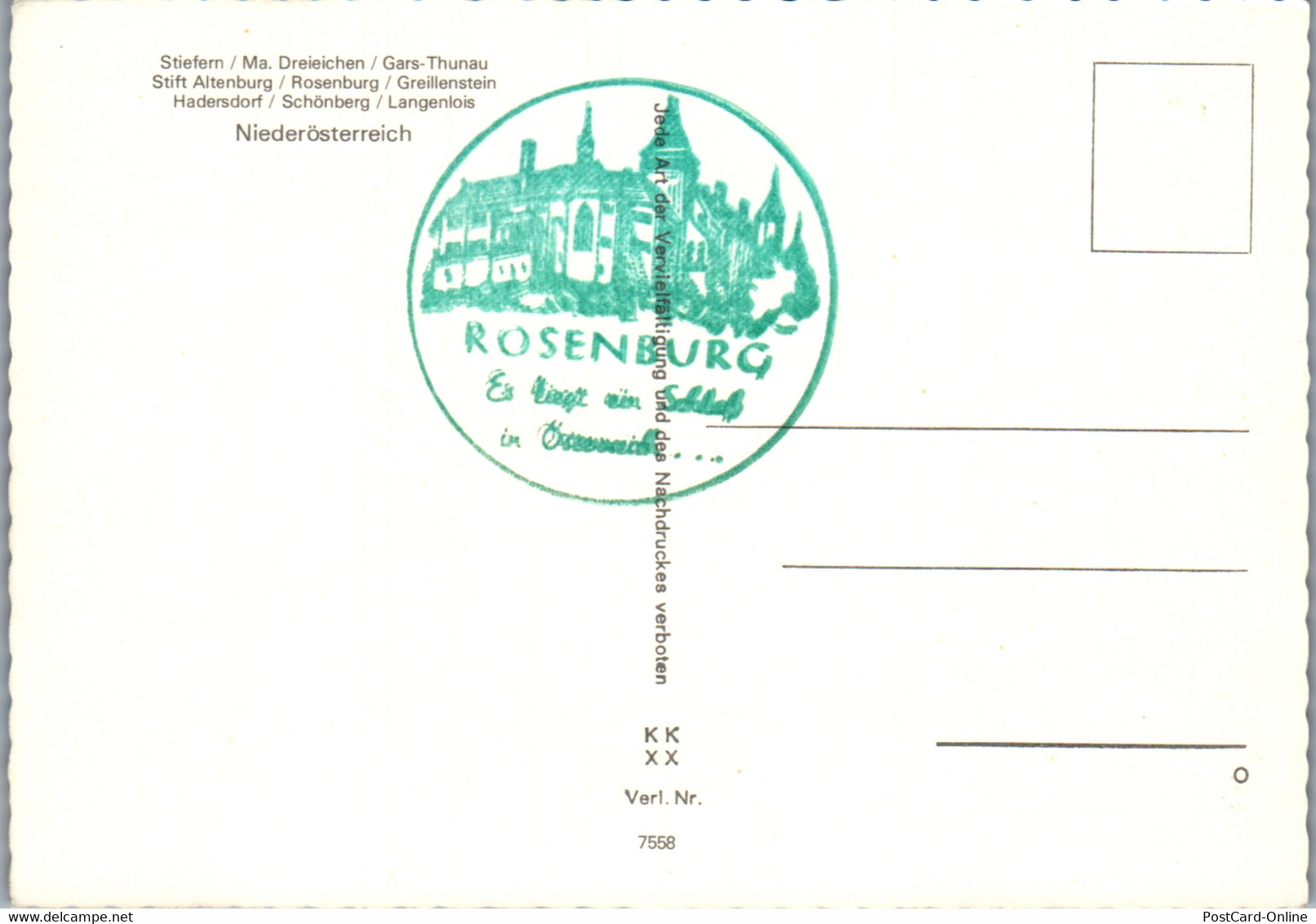 36450 - Niederösterreich - Kamptal , Stiefern , Dreieichen , Gars Thunau , Altenburg , Greillenstein , Langenlois - Nich - Rosenburg