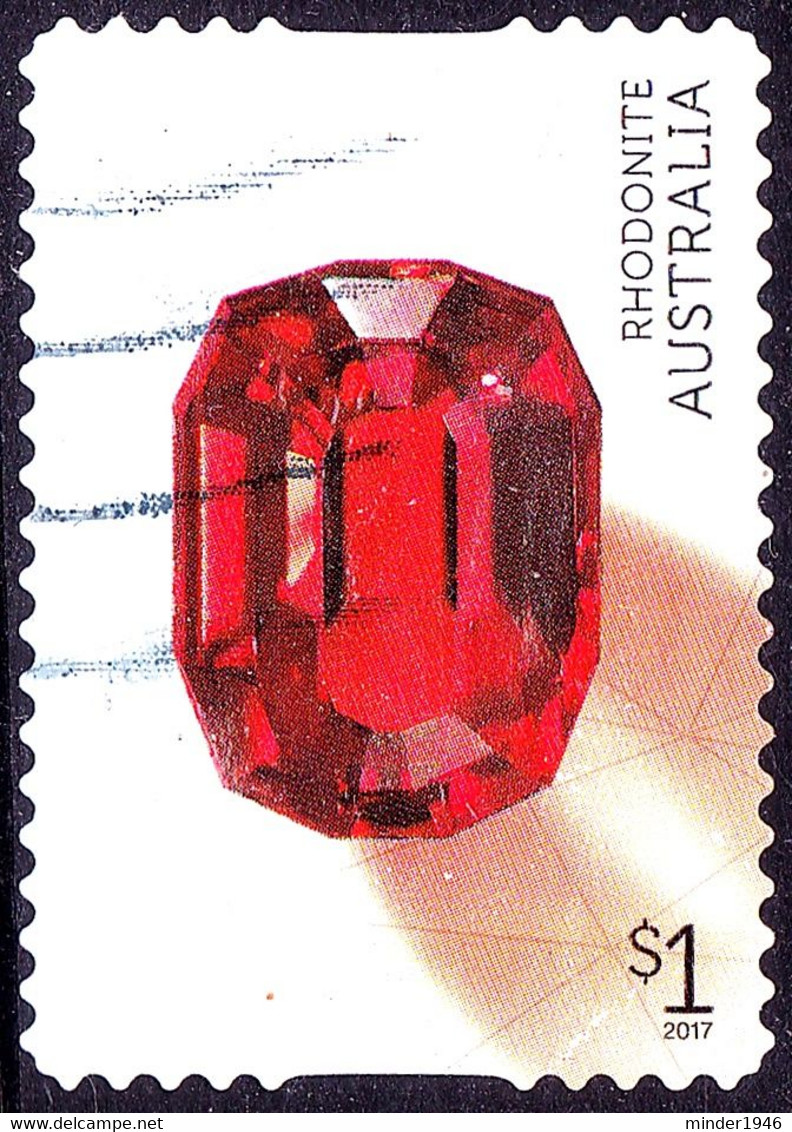 AUSTRALIA 2017 $1 Multicoloured, Gemstones-Rare Beauties-Rhodonite Self Adhesive - Used Stamps