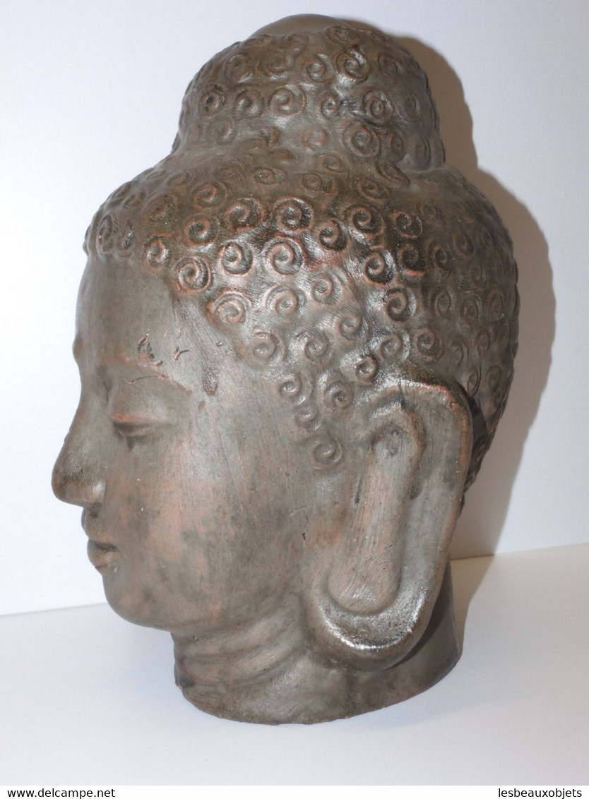 *ANCIENNE TETE BOUDDHA TERRE CUITE PATINE MARRON COLLECTION RELIGION Déco    E - Andere & Zonder Classificatie