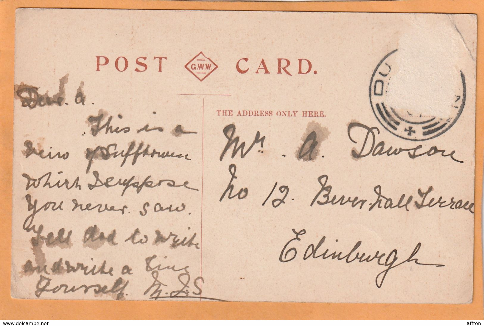 Dufftown UK 1907 Postcard - Moray
