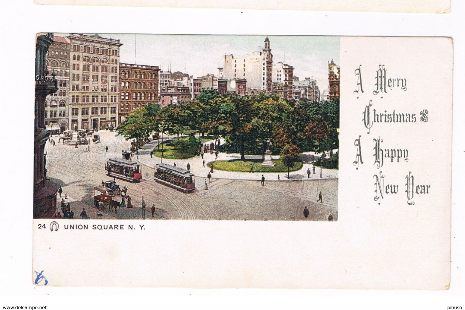 US-878  NEW YORK : Union Square ( X-mas Postcard ) - Union Square