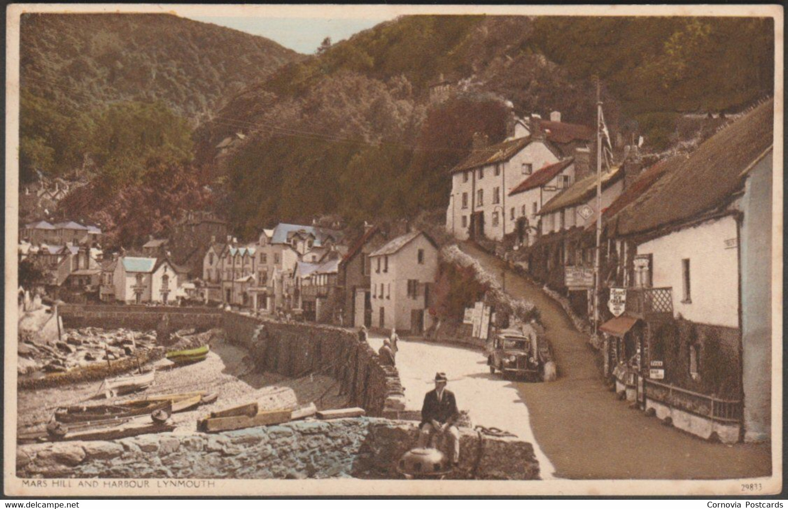 Mars Hill And Harbour, Lynmouth, Devon, C.1940s - Postcard - Lynmouth & Lynton