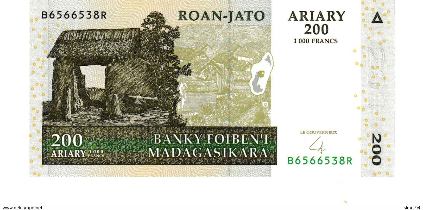 Madagascar P.87b  200 Ariary 2004 Unc - Madagascar