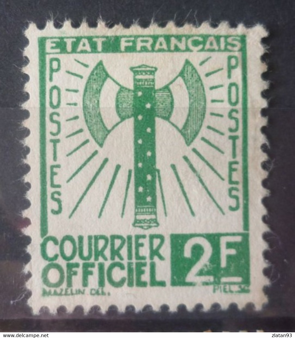 TIMBRE De SERVICE FRANCISQUE YT N°9 2F Vert NEUF(*) - Nuevos